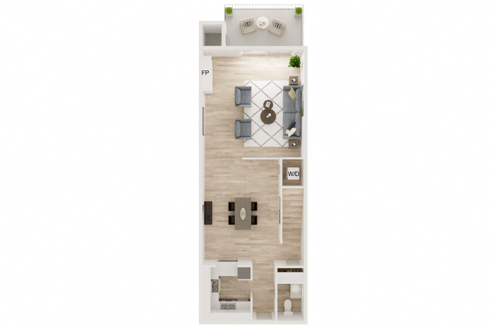 Floor plan for 2 beds, 2.5 baths, 1160 sqft
